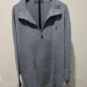 Polo by Ralph Lauren Men's Gray Quarter Zip-Up Sweater